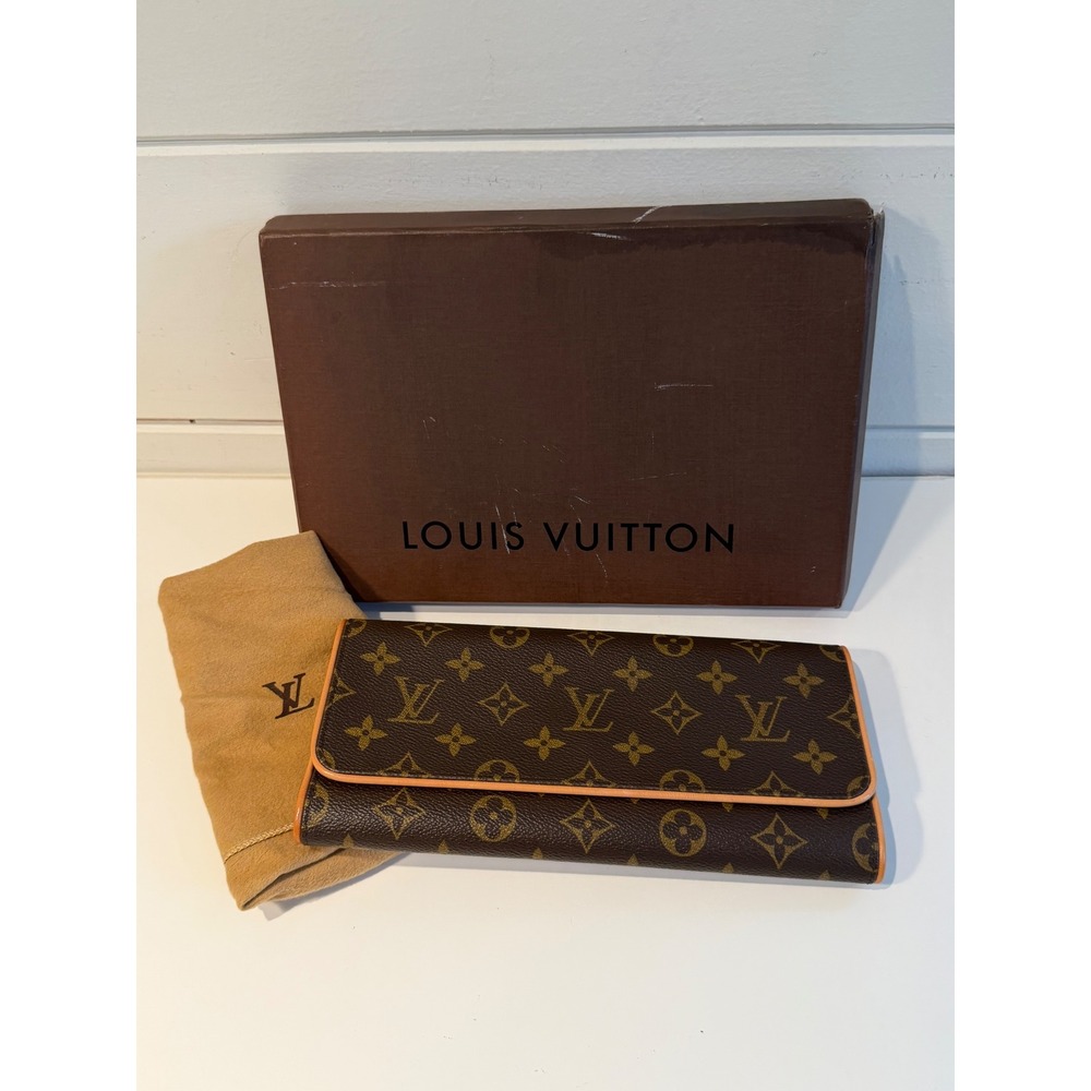 Louis‎ Vuitton Pochette Florentine Monogram Canvas Clutch Bag FL0082 Brown